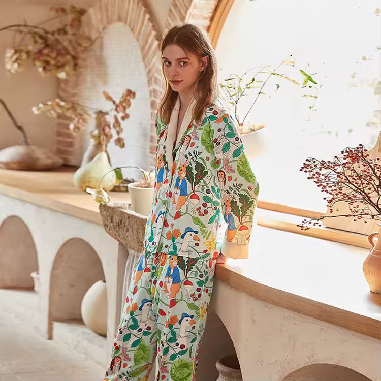 AIMEE-LOU PYJAMA SET, IN GREEN MULTI