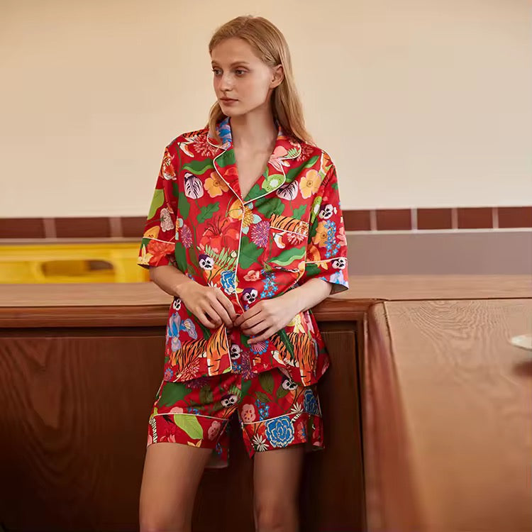 RUBY PYJAMA SET, IN RED MULTI SHORT