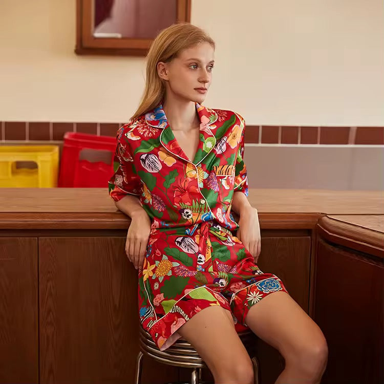 RUBY PYJAMA SET, IN RED MULTI SHORT