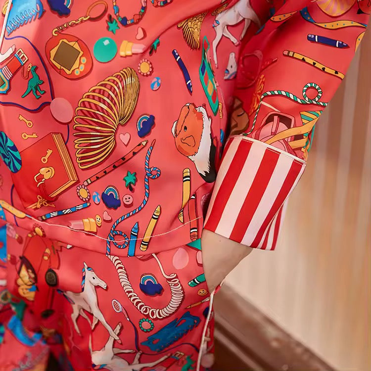 90s BABY PYJAMA SET, IN HOT PINK